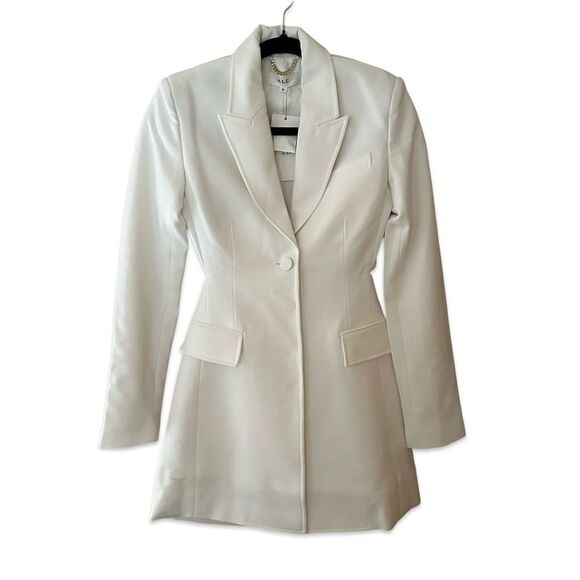 New ALC Carlyle Blazer mini dress cut out back white designer Sz XS 00 - Picture 8 of 13